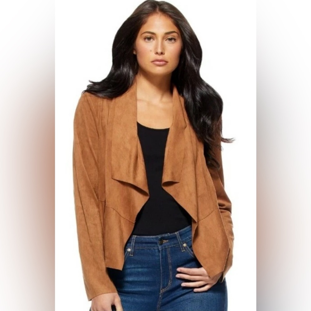 Moto Jacket XL Faux Suede Tan Brown